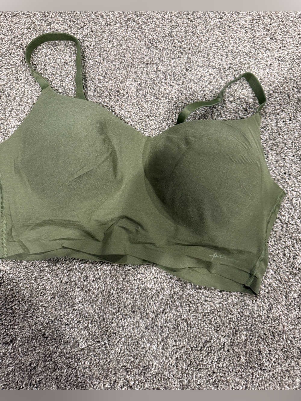 PINK Victoria's Secret Olive Green Wireless Bralette